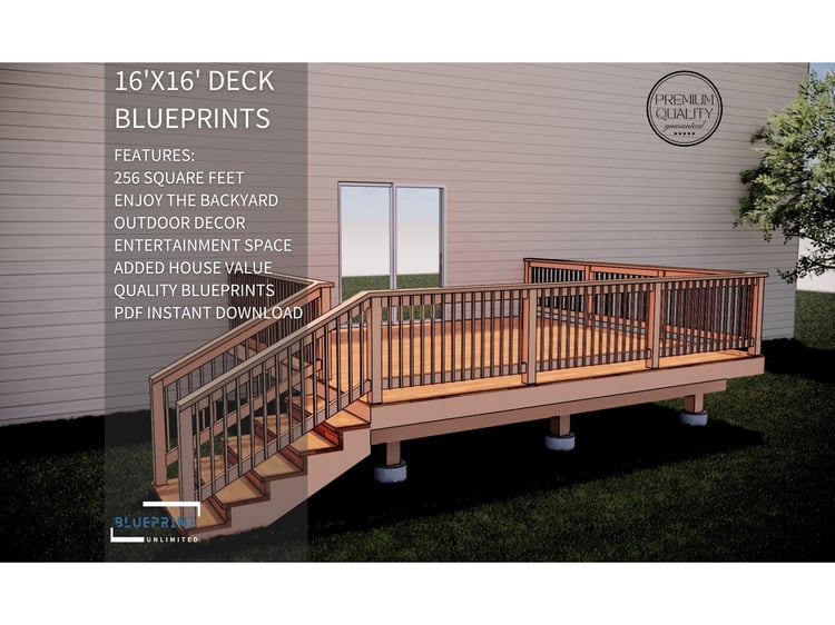 Obtain construction permits for your backyard deck with blueprint deck plans.