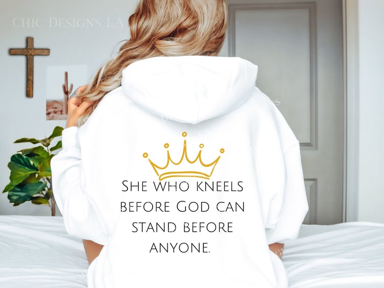 Christian White Printed Hoodie design