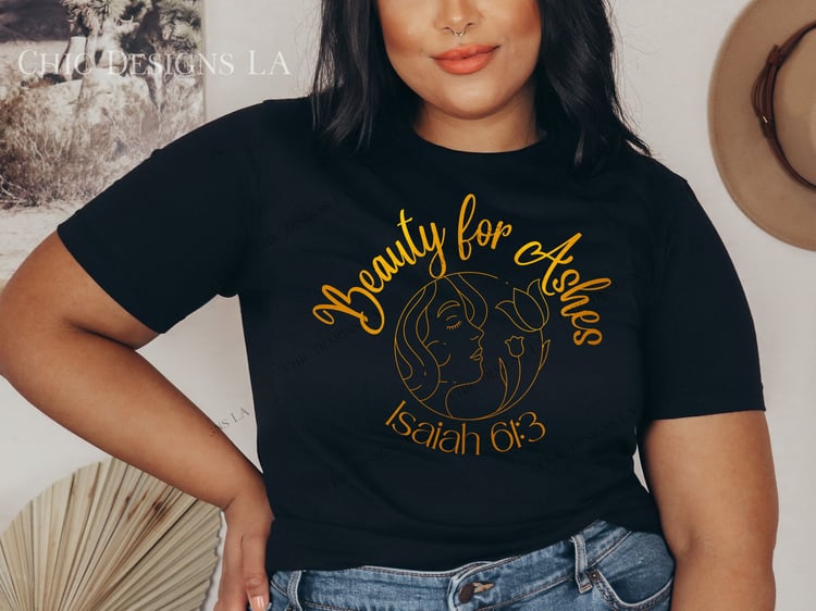 Beauty for Ashes Gold Foil T-shirt Design