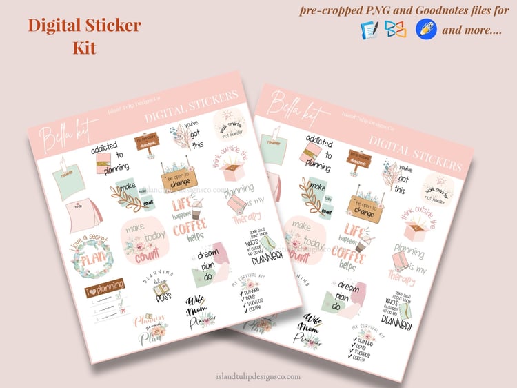Digital stickers for GoodNotes and other note taking apps
