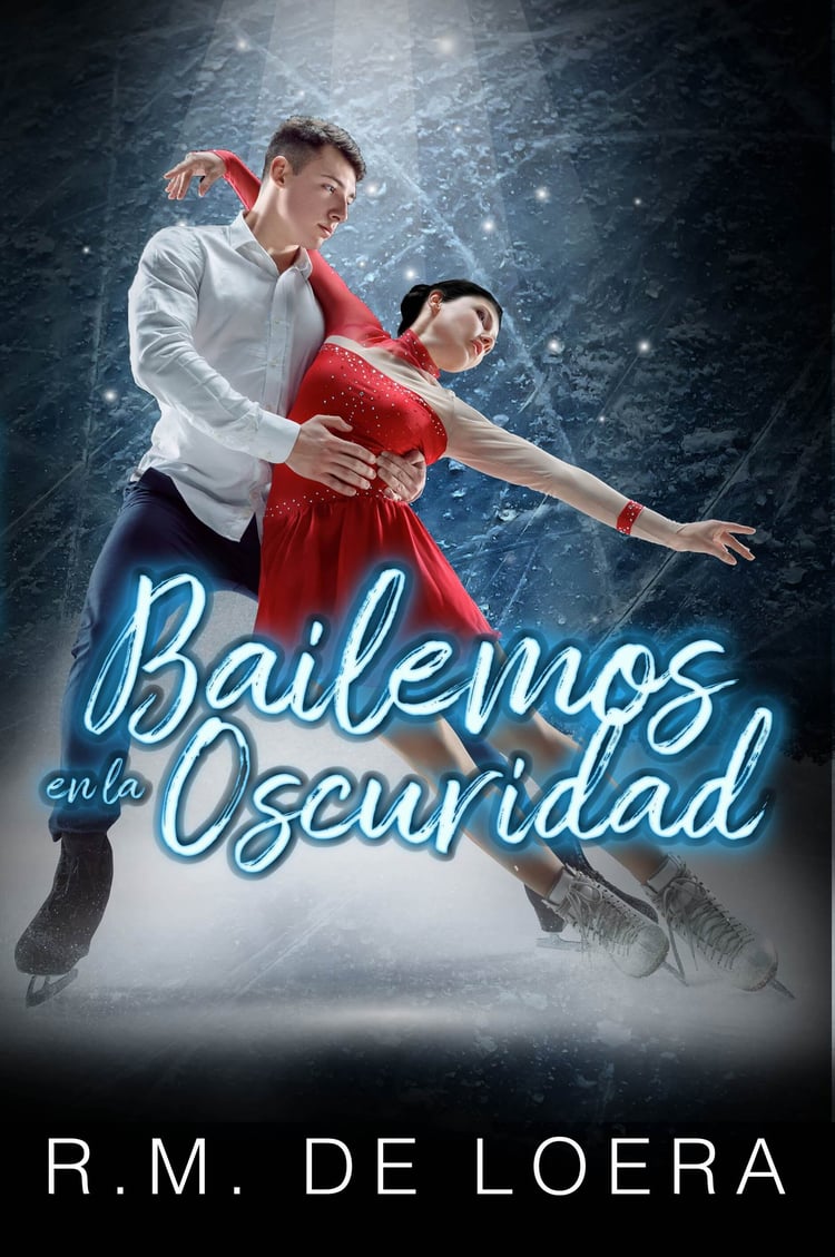 Portada Bailemos en la oscuridad novela romántica de discapacitados. Una pareja olímpica de patinadores sobre hielo.
