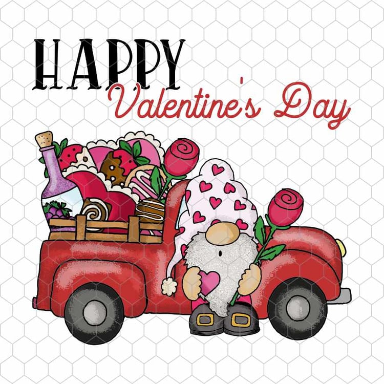 Valentinstag Gartenflagge – Love Truck Design, 30x45 Cm, Wetterfest, Aus Polyester