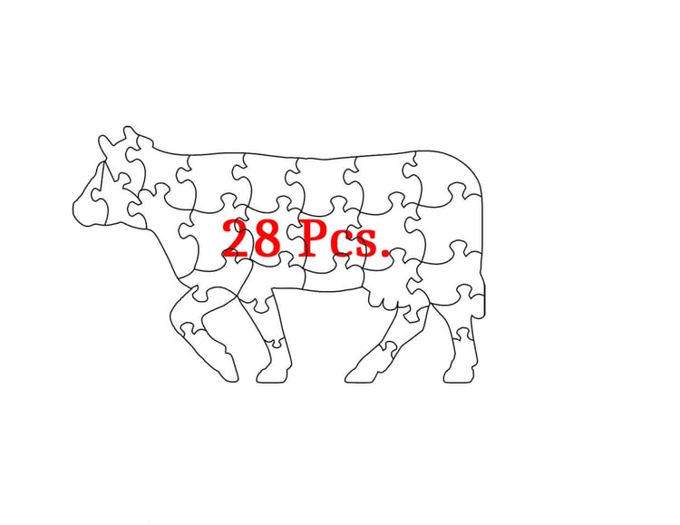 Farm animal Cow puzzle template