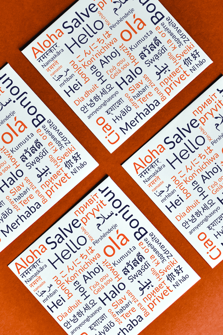 hello in different languages word cloud wall art