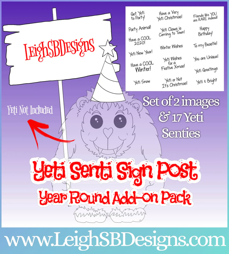 LeighSBDesigns Yeti Senti Sign Post Build-a-Scene Add-on Pack
