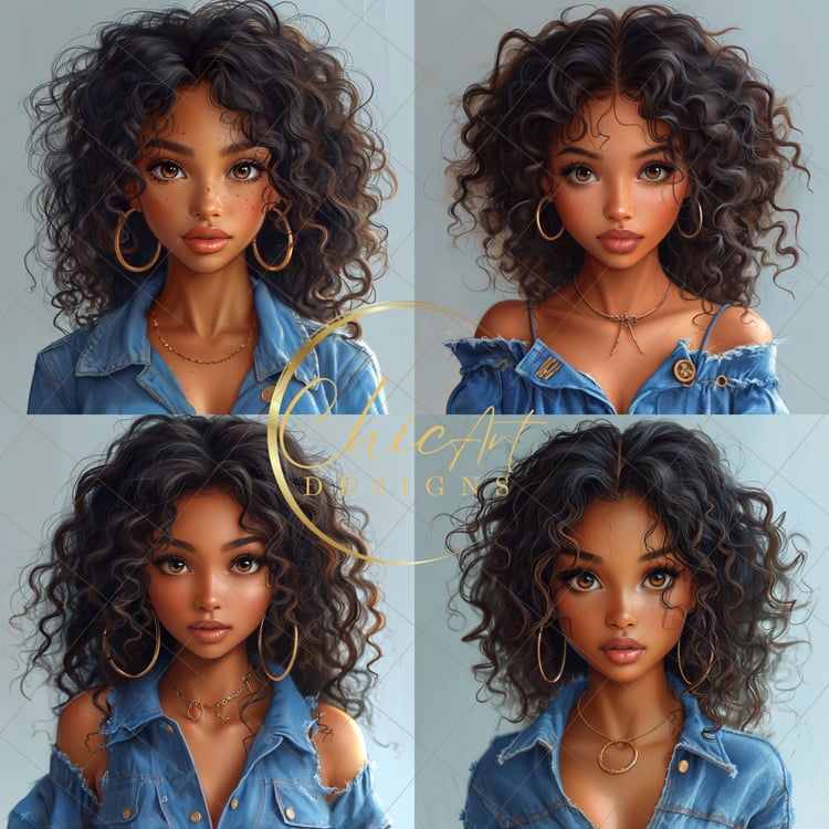 Ai animated black woman, image bundle