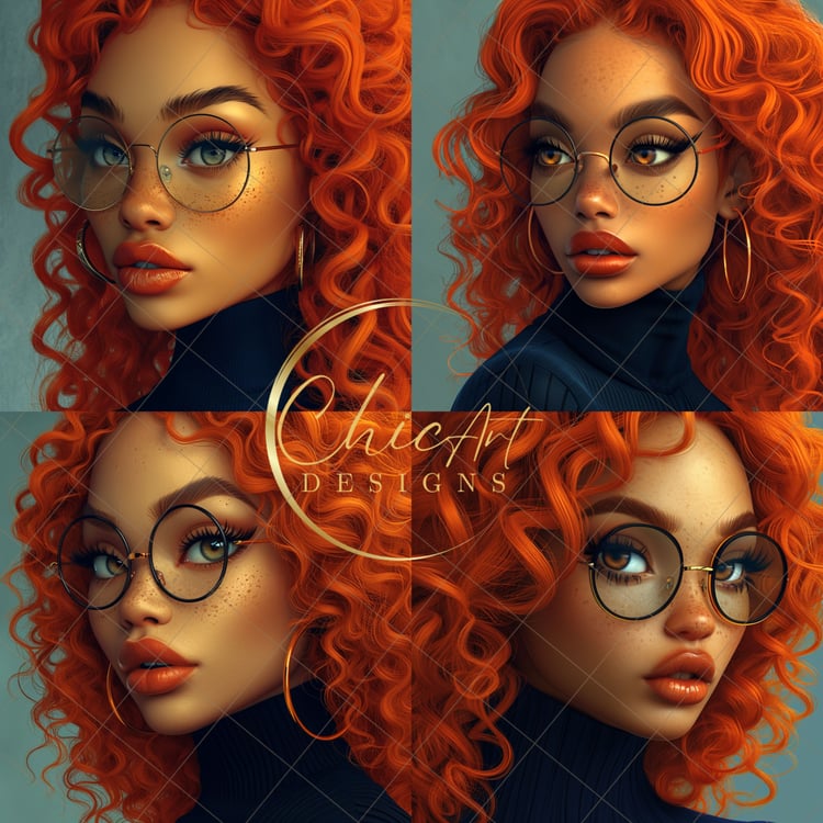 Ai Black Female cartoon Image Bundle