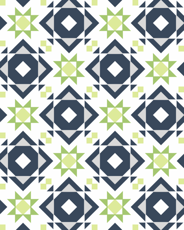 Interlaced Stars Quilt pattern. Modern quilt patterns by Alexandra Bordallo
