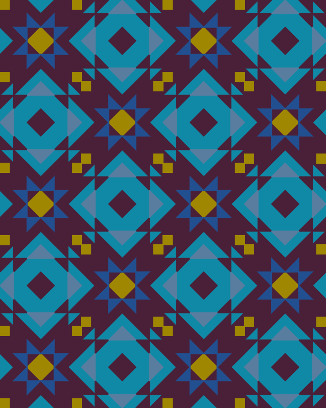 Quilt patterns traditional star by Alexandra Bordallo. Interlaced Stars Quilt pattern. Learn how to make 4-at-a-time flying geese, how to make half square triangles and suzy quilts patterns