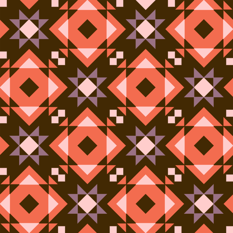 Quilt pattern traditional star quilt block. Interlaced Stars quilt pattern by Alexandra Bordallo