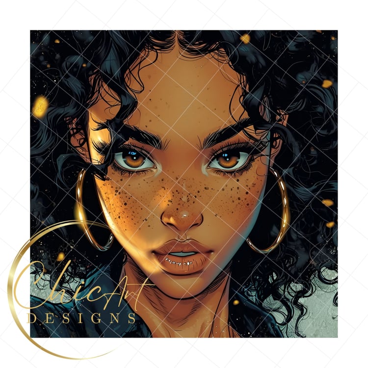 Black/ Latina Woman cartoon, Midjourney v6 Animation