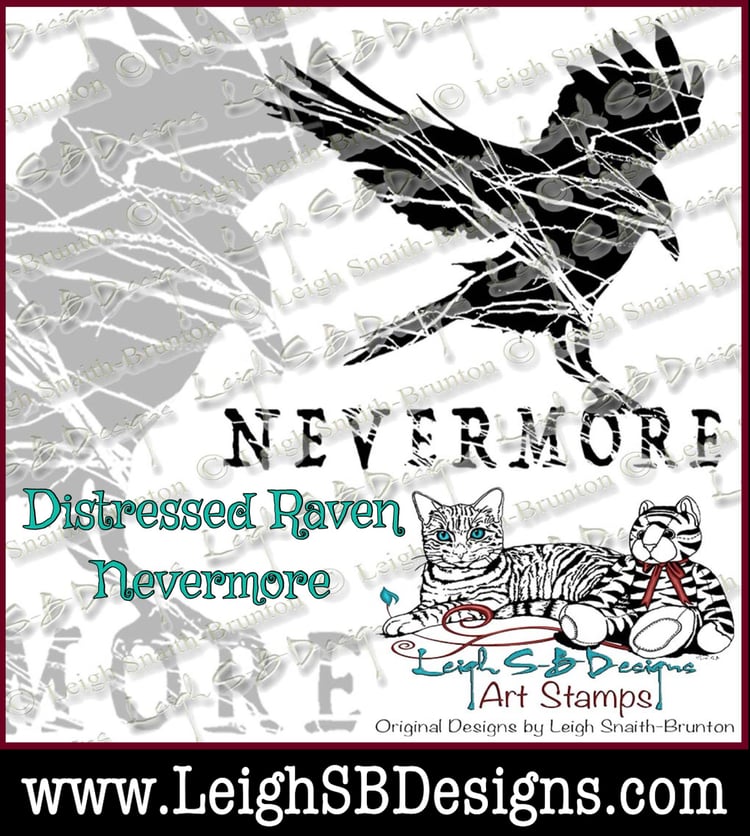 LeighSBDesigns Distressed Raven Nevermore
