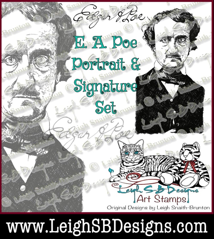 LeighSBDesigns Edgar Allan Poe Portrait and Signature