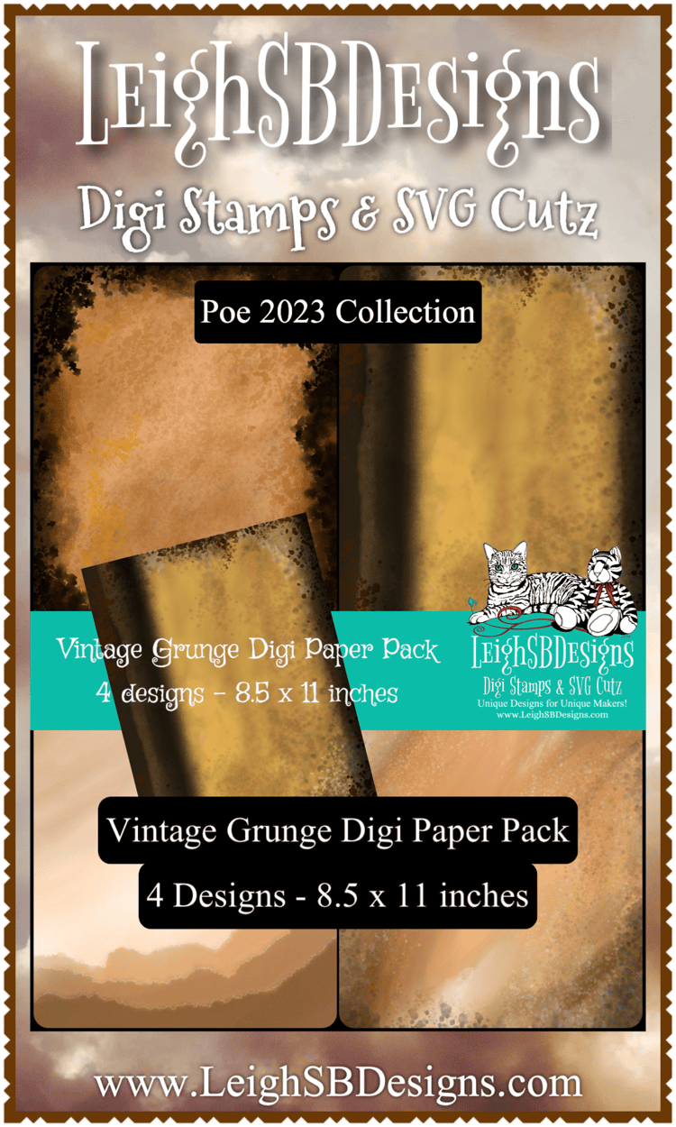 LeighSBDesigns Vintage Grunge Decorative Digi Paper Pack