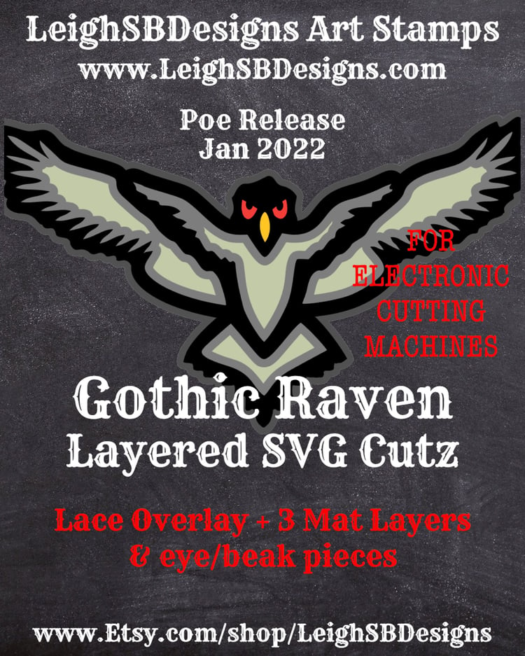 LeighSBDesigns Gothic Raven SVG Cutz