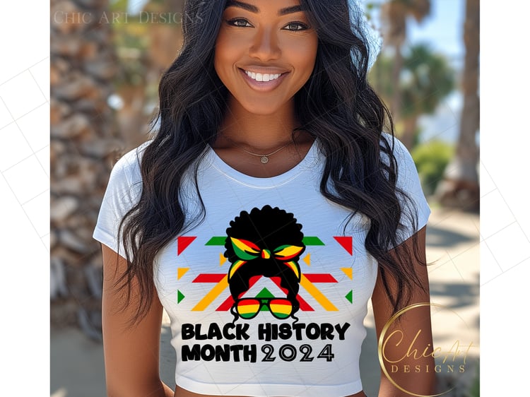Black woman Black history month 2024 PNG t-shirt Sublimation Design