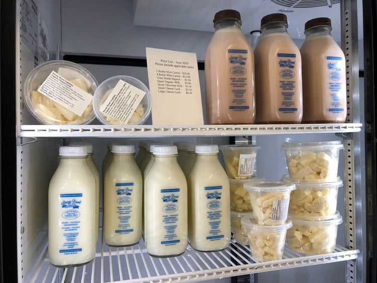 organic milk and cheese