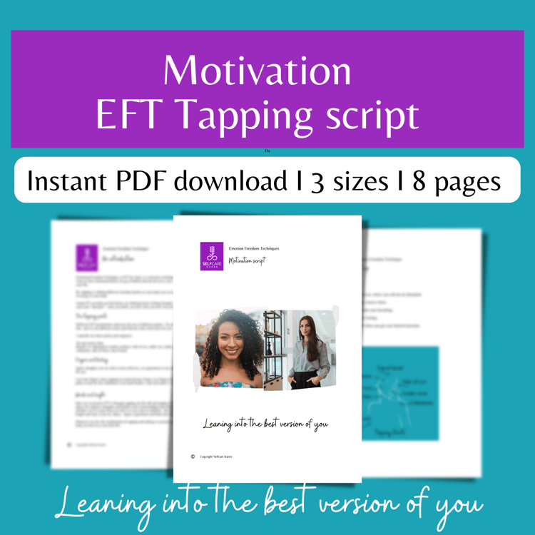 Example images of an 8 page Emotional Freedom Techniques (EFT) tapping script for motivation