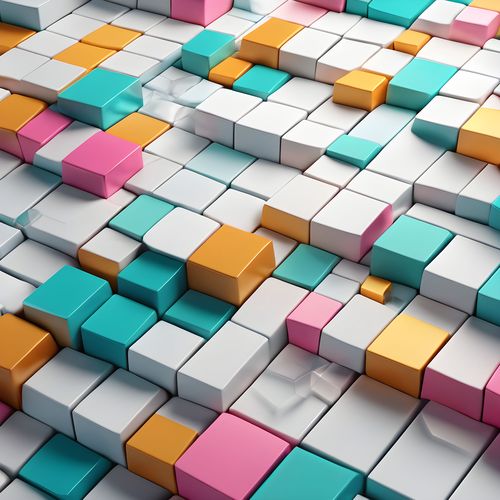 Abstract geometric square blocks colourful Full HD wallpaper