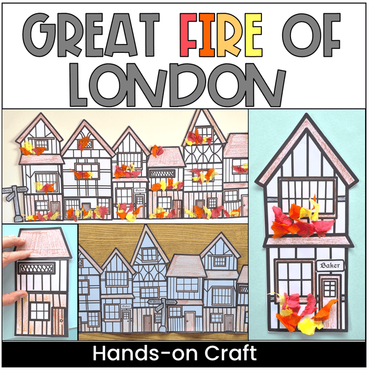 A display of craft houses during the Great Fire of London.