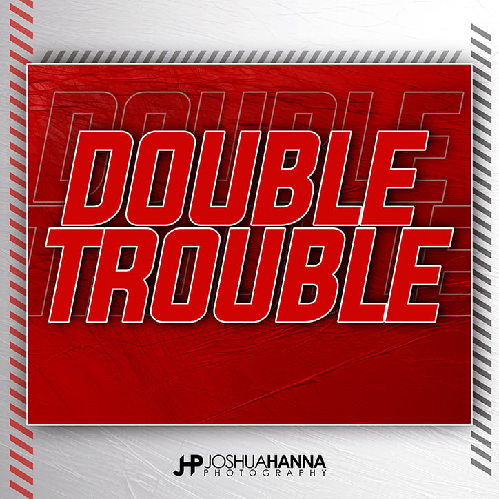 Double Trouble Photoshop Sports Design Template for Multiple Sports, Easy to Use, Customizable, School Photography, Vertical Banners