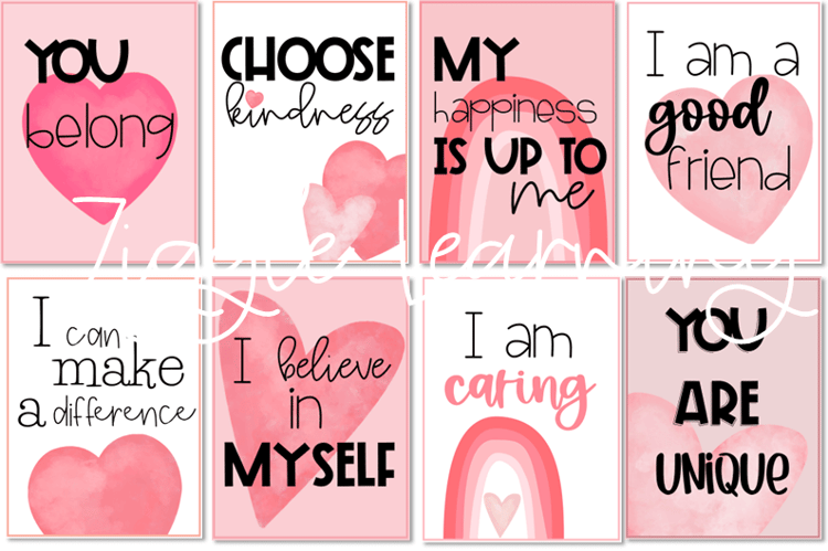Affirmation posters for Valentine's Day