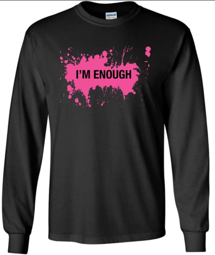 "Long Sleeves" "black tshirt" "hot pink" "feel good" "im enough" "graphic tee"