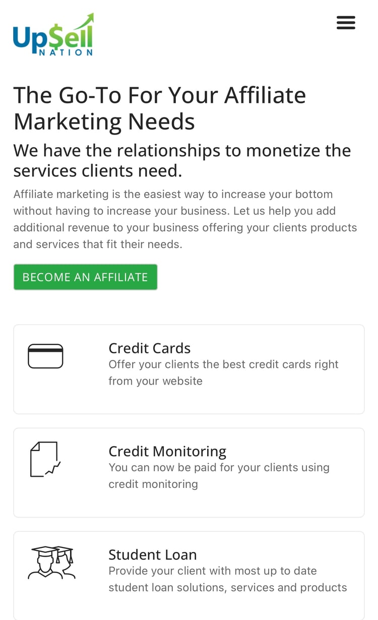Benefits on becoming an Upsell Nation Affiliate