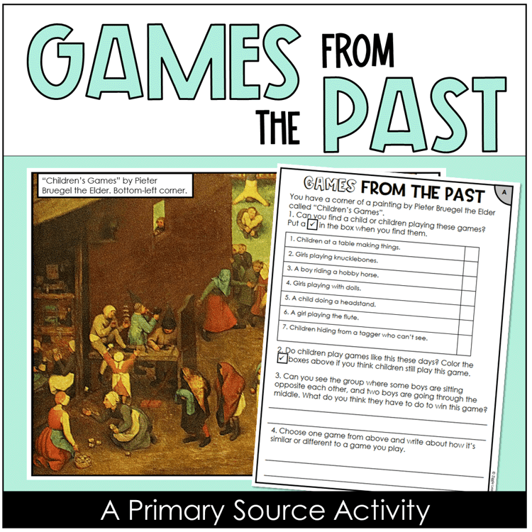 A primary source about games in the past and worksheet to go with it.