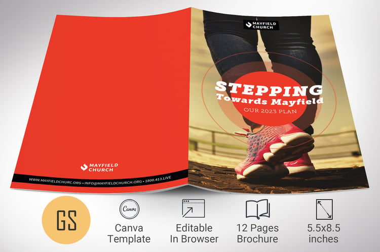 Church Missions Brochure Template for Canva