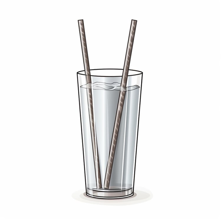 stainless steel drinking straw in a glass