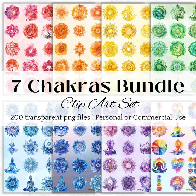 chakra clip art bundle - 200 transparent png images