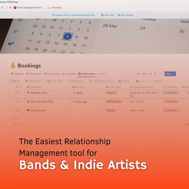 The easiest relationship management tool for bands and indie artists and musicians. CRM