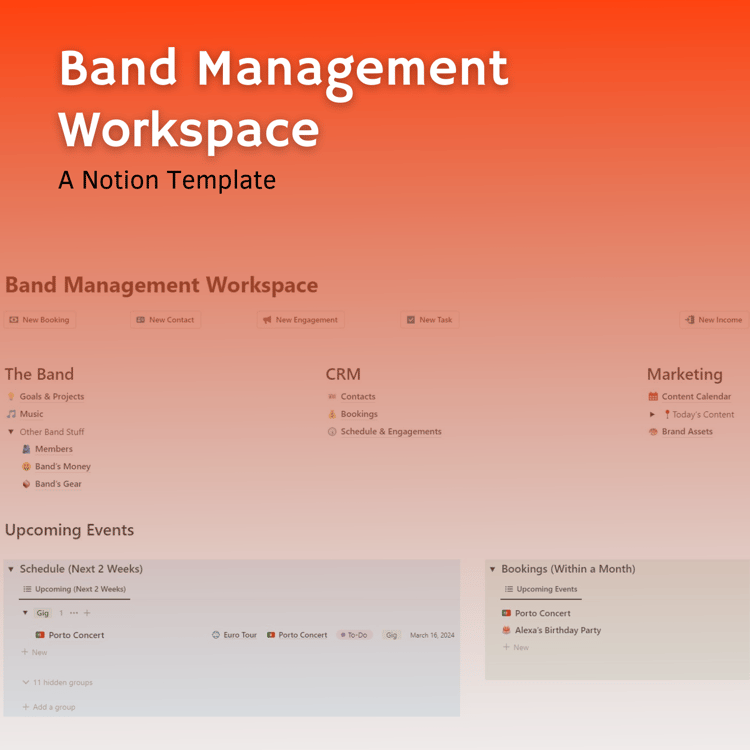 Band Management Workspace - A Notion Template
