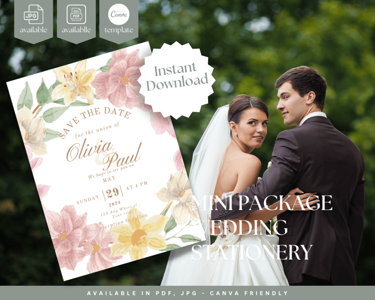 Wedding Stationery in Romantic Garden Wedding Theme. A Timeless Wedding Theme perfect for a spring wedding, backyard wedding or garden wedding theme.