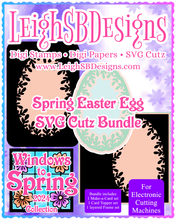 LeighSBDesigns Spring Easter Egg Aperture SVG Cutz Bundle