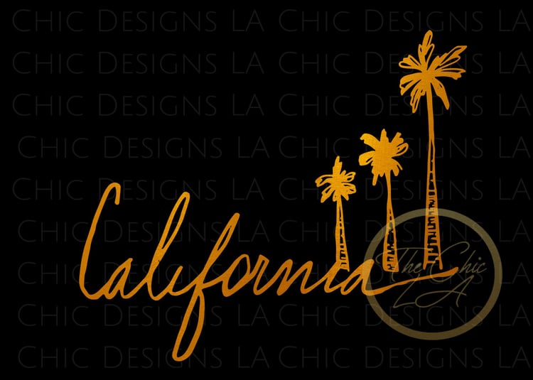 Gold California Png sublimation Design