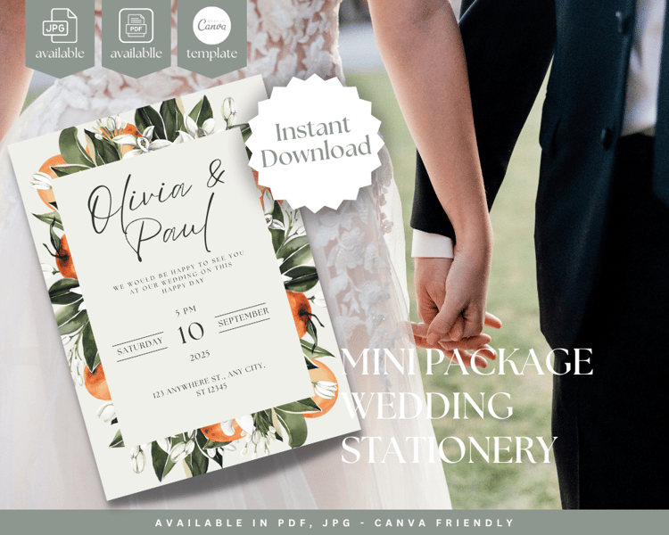 Wedding Stationery in Orange Theme Wedding. A Timeless Wedding Theme perfect for spring weddings and garden wedding celebrations.