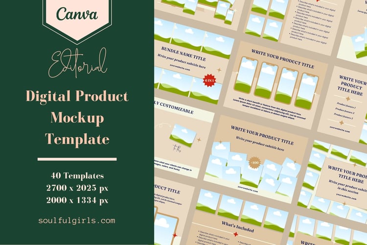 Canva Digital Product Mockup Template