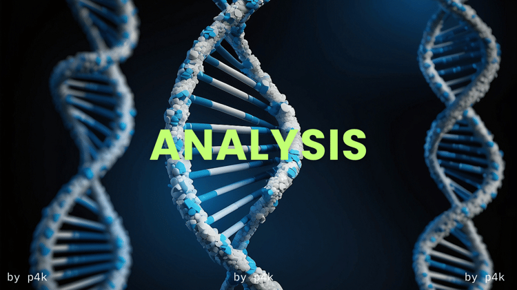 scientific canva template master slide themed with dna sequences