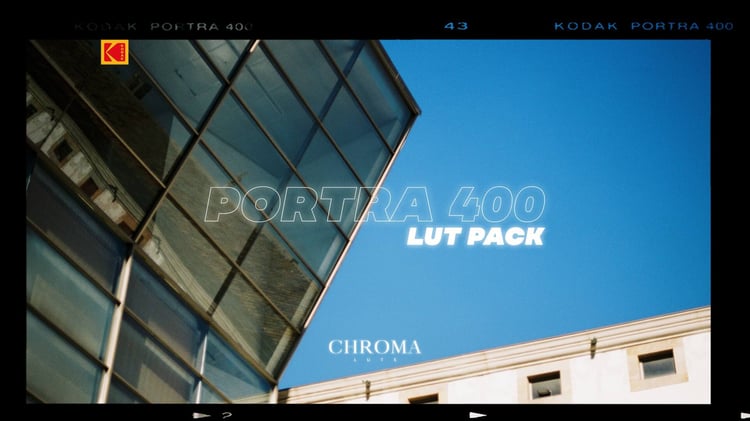 Cover photo with product description for the Portra 400 film LUT pack. LUTs are designed for video.
