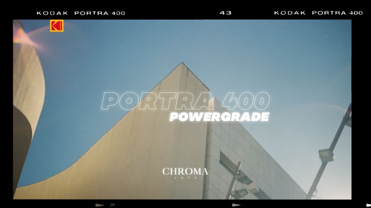 Cover with descriptive text for the Kodak Portra 400 Powergrade for Video.