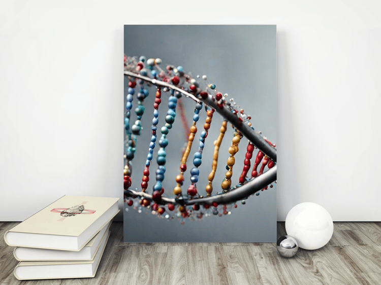 multicolor dna sequence poster mockup