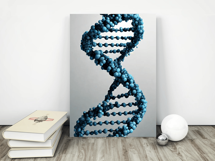 blue dna sequence poster mockup