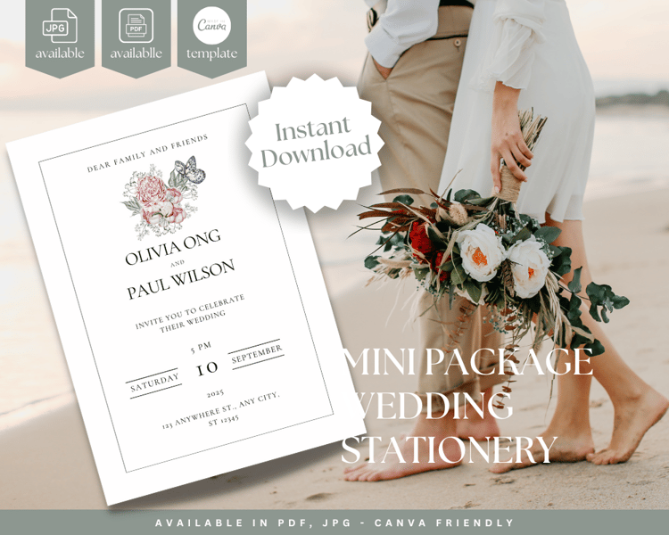Wedding Stationery in Classic Romantic Wedding Theme. A Timeless Wedding Theme perfect for spring weddings and garden wedding celebrations