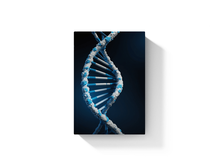 dna sequence hardcover book mockup