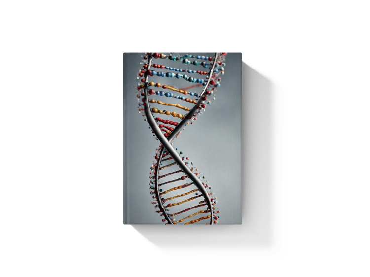 dna sequence hardcover book mockup