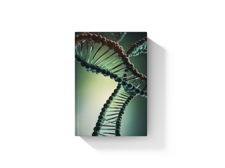 dna sequence hardcover book mockup