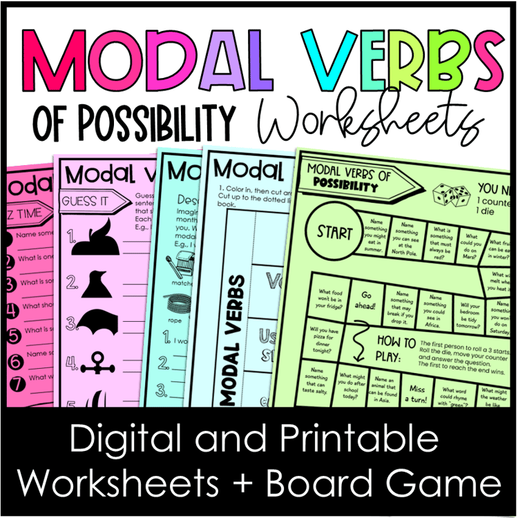 Worksheets for practicing modal verbs of possibility.