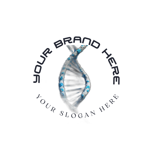 scientific brand logo mockups with dna sequence